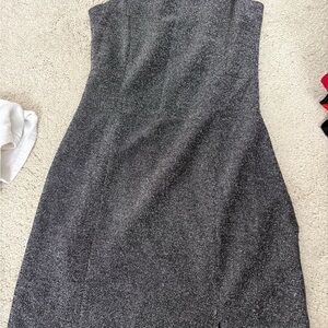 Lulu's Glittered Sheath Dress in Charcoal